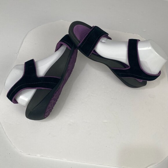 Dansko Womens black purple leather strappy sandals shoes size 42‎ Casual Outdoor - Picture 9 of 12